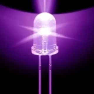 2PCS Lampu Led Bening Ultraviolet UV Ultra Violet 5mm