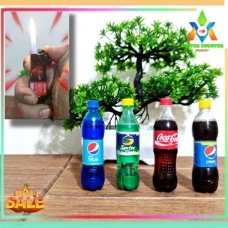 Korek Api Unik Model Botol Minum Soda Cola Sprite - Korek Unik Isi Ulang Gas