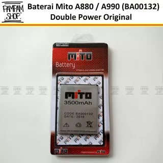 Baterai Mito Fantasy Champ A880 A990 BA-00132 BA00132 Original Double Power Batre Batrai BA 00132