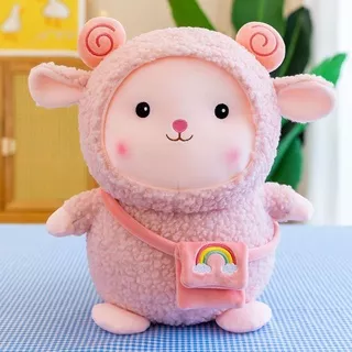 boneka domba sling bag boneka sheep lucu boneka animal domba anak 40cm boneka impor kado unik lucu boneka