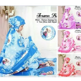 Mukena Anak Perempuan Motif  Frozen Kids 4 Size S,M,L,Xl Untuk 2 - 10 Tahun Set Sajadah/Tas