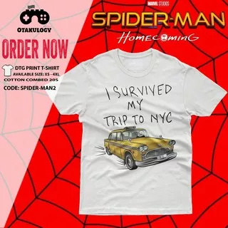 Baju Kaos T-Shirt Spider-Man Homecoming - Peter Parker I Survived My Trip to NYC