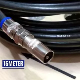 Kabel TV RG 6 Kabel TV 15 meter Kabel Antena Belden RG6 Siap Pakai Konektor Male to Male