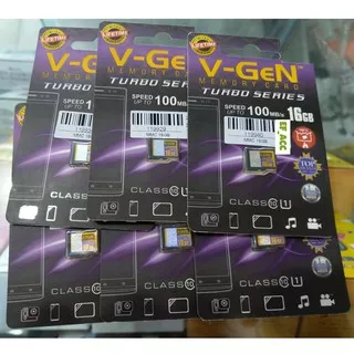 MEMORY CARD MICRO SD V-GEN 16GB TURBO SERIES CLASS 10 MICROSD VGEN 16 GB GARANSI RESMI ORIGINAL