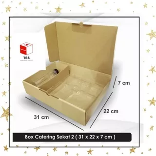 Box Catering Sekat 31x22x7cm / BOX E FLUTE isi 10pcs / kotak makan corrugated /DIE CUT / KOTAK KARTON SAJA/ catering box/ food