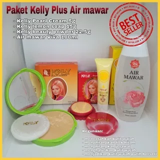 BB _ MURAH BPOM - Paket 3 IN 1 Kelly Kosmetik Plus Air Mawar VIVA - Kelly Pearl Cream 5 gr - Kelly Beauty Powder 22,5gr - Kelly Lemon Soap 15gr ORIGINAL BPOM