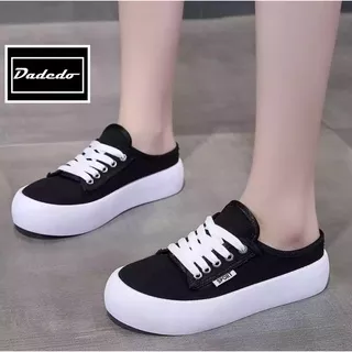 Sepatu Kets Wanita CANVAS HITAM Foxing G008 [BONUS]