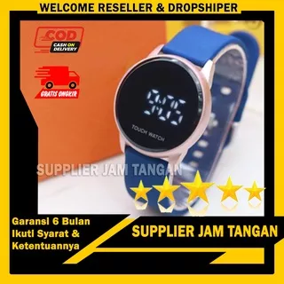 Jam Tangan Terlaris - Jam Tangan Fashion Wanita T3-9195 LED Touch Screen Tali Rubber Tanggal Aktif Free Box & Baterai - Hadiah Kado Ulang Tahun - Bisa COD