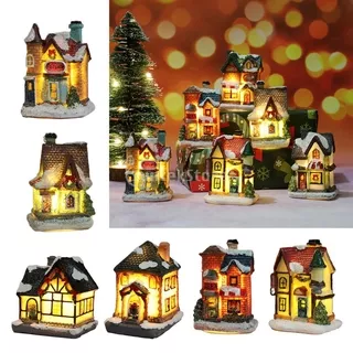 2020 NEW Christmas Village log cabin incense burner christmas town Nativity Scene Ornament Xmas decoration LED Lights and Sound