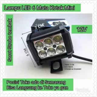 Lampu LED 6 Mata Kotak Mini Lampu Sorot dan Lampu Strobo Lampu Tembak 12V