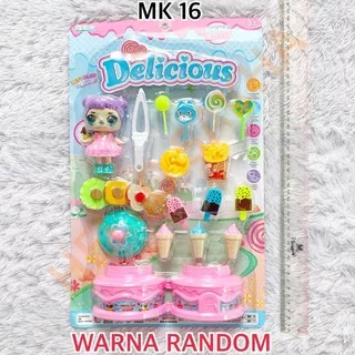 MAINAN MK 16 DELICIOUS BONEKA LOL KUE ROTI TART ULTAH POTONG ULANG TAHUN SUSUN TUMPUK BIRTHDAY CAKE ES KRIM ICE CREAM PERMEN CANDY FRENCH FRIES PESTA BURGER HAMBURGER