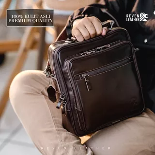 Tas Selempang Kulit Mewah Pria Ekslusif Shoulder Bag Waistbag Slempang Bahu Sling Bag 100% Kulit Asli Premium Tahan Panas Anti Api Fashion Pria Laki-laki Original New Branded Reven Bonature