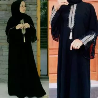 NEW Baju Abaya Gamis Hitam Dubai Heidy TERBARU muslimah kasual modern Busana Muslim Wanita Abaya Turkey Jetblack Saudi Maxi Syari