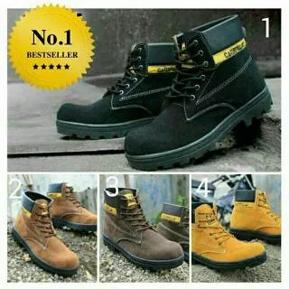 Sepatu pria trendy boots Caterpillar safety shoes collection original Bandung custom indonesia