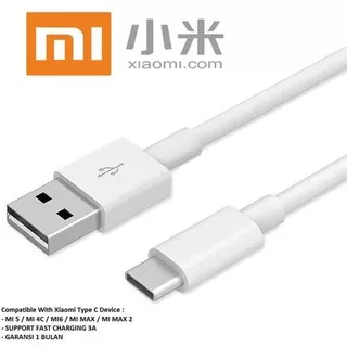 KABEL DATA USB CABLE DATA XIAOMI TYPE C ORIGINAL MI6 MI5 MI4C MIMAX