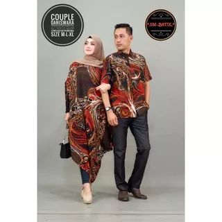 Setelan Batik Couple Kaftan Paris Asimetris Kemeja DANISWARA by SM batik