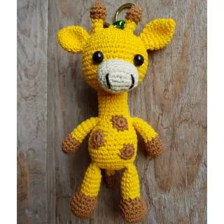 Gantungan Kunci / Tas - Boneka Amigurumi / Crochet / Rajut Jerapah