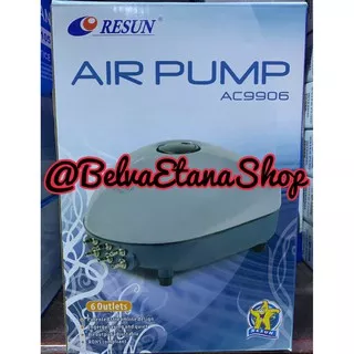 Resun AC 9906 Mesin Pompa Udara 6 Titik Lubang Aquarium Kolam Silent Nite Air Pump Aerator Resun AC9906