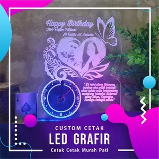 Hadiah Custom PLAKAT LED Nyala Grafir Akrilik