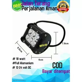 Lampu tembak led sorot assesoris aksesoris otomotif motor mobil 6mata kotak