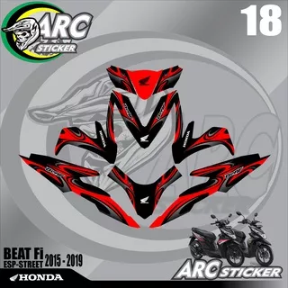 Decal Stiker Fullbody Motor Honda Beat Street / Fi Esp / Fi New 2016 2017 2018 2019 ARA 18 Racing Road Race Minimalis