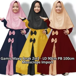 Gamis Anak - Baju Anak Perempuan - Baju Muslim Anak Perempuan - Gamis Anak Bergo - Naura - Lexoir