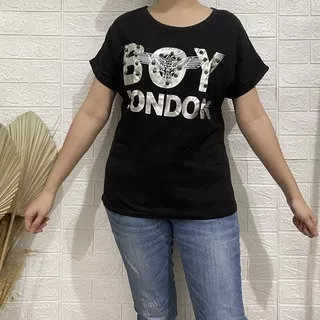 Boy London Black Tee Kaos Casual Wanita Preloved Thrift