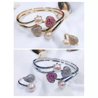 Set lapis emas mutiara air tawar asli lombok Aksesoris mutiara lombok Aksesoris hijab Gelang mutiara lombok asli Cincin mutiara lombok asli Fashion wanita Aksesoris wanita murah Perhiasan lapis emas Gelang tangan Gelang serut mutiara asli lombok Mutiara