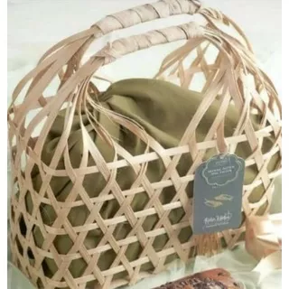 Tas anyaman bambu/tas souvenir/keranjang bambu Hampers/tas keranjang anyaman/tas hijab/Anyaman Bamhu/keranjang Bambu/bambu bag/