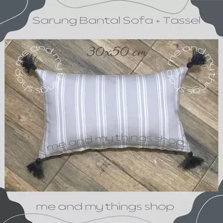 Sarung Bantal Sofa Kursi + Tassel Rumbai 30x50 cm aesthetic cushion cover 40x40 tasel