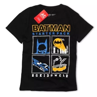 Umur 1-8 tahun [S,M,L,XL] Baju kaos anak laki laki Atasan anak laki laki superhero Batmn Starter Hitam Pakaian anak robot bestseller Atasan anak cowok Arjuna kids Threepoint RGKidswear Bandung