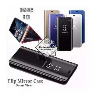 iphone 6 6G 6s SE 3 5G 2020 2022 Flip Cover Mirror Standing Case Smart View mirror case metal