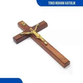 SALIB GANTUNG KORPUS KUNINGAN 20 CM / SALIB DINDING KATOLIK / SALIB PATUNG YESUS / SALIB GANTUNG KATOLIK