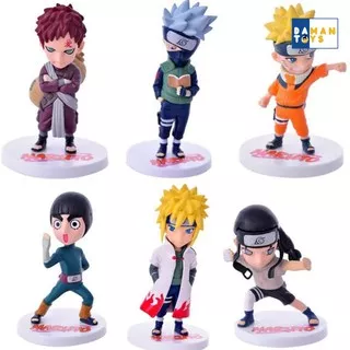 Action Figure Naruto Set 6, Mainan Naruto Figure Anime, Gaara, Hokage Naruto, Minato, Hatake Kakashi