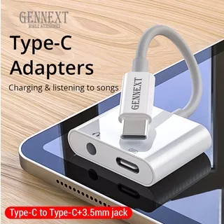 POLY Audio Splitter gennext  Charger / Charging & music Adapter type c to type c 2in1 cable earphone converter Headphone aux