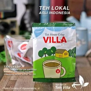 Teh Villa Black Tea Teh Hitam Celup Indonesia sachet 1 Renceng (12pcs)
