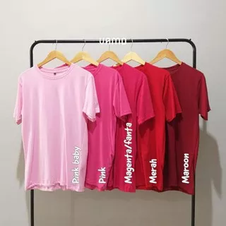 Kaos polos katun vamo : pink baby , pink , magenta , merah , maroon