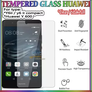 TEMPERED GLASS HUAWEI Y6 II HUAWEI Y6II COMPACT HUAWEI Y600 ANTI GORES KACA TEMPER GLASS - CLEAR