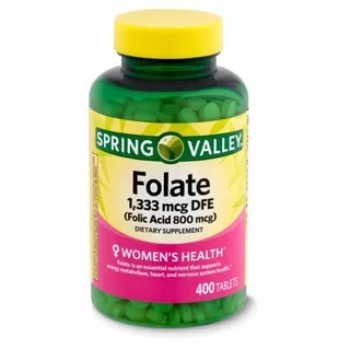 Spring Valley Folate Folic Acid Dietary Supplement