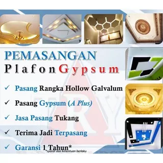 JASA PASANG Plafon Gypsum A Plus - Bisa Request Desain Model Plafond