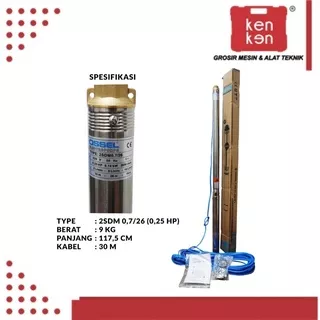 Mesin Pompa Air 2 Inch 1/4 PK Pompa Celup 2 0,25 HP Pompa Submersible