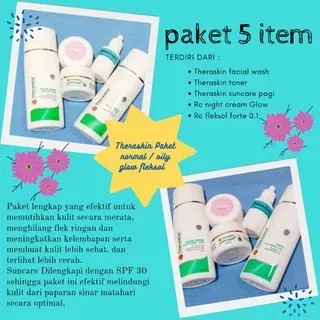 Theraskin paket glowing + fleksol kualitas forte (oily atau normal)