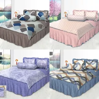 SET BEDCOVER MY LOVE SPREI RUMBAI 180X200CM 6KAKI KING SIZE BED NO 1 BAHAN LEMBUT TERLARIS