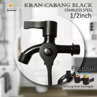 Kran Cabang Shower Minimalis HITAM - Keran Air Black Shower Double multifunction wall mounted faucet GRAVINO BLACK