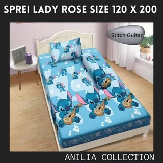 LADY ROSE - SPREI SIZE 120 X 200 SINGLE SARUNG BANTAL & SARUNG GULING 1 - MOTIF : STITCH GUITAR