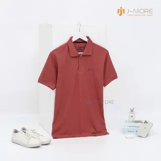 Kaos Kerah Polo Wangki Simple Polos Kantor Sporty Olahraga Lacoste Distro Merah Bata Jmore Original