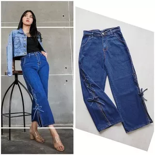 Celana Wanita Celana Jeans Wanita Boyfriend Jeans 724 I6L4  Korea Simple Fashion Wanita Pants