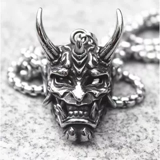 Men`s Personality Retro Skull Mask Pendant Rock Locomotive Party Prom Casual Gift Necklace