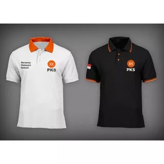 Kaos PKS baru orange kerah polo