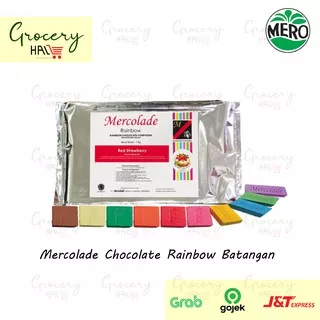 MERCOLADE CHOCOLATE COMPOUND RAINBOW - COKLAT BATANG WARNA - 165 GRAM